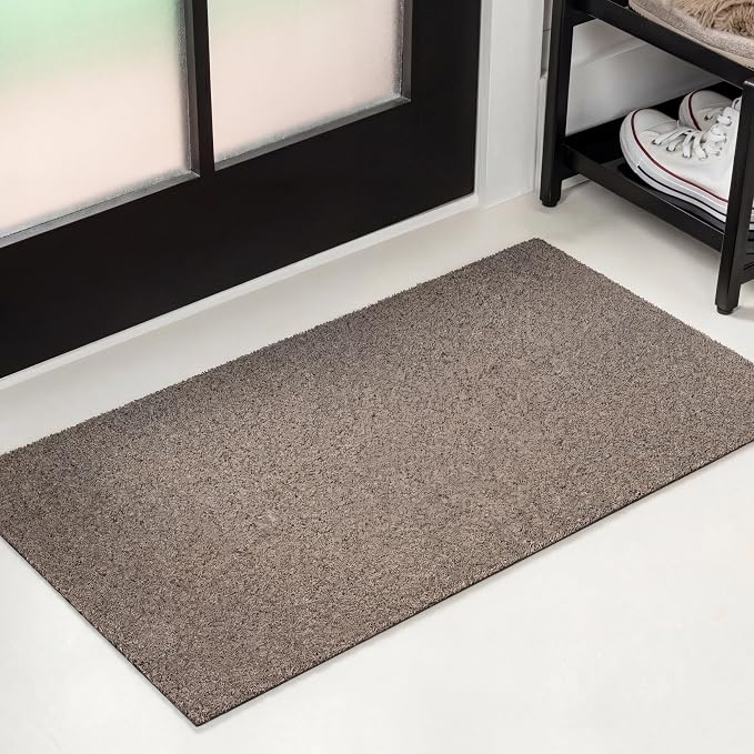 JONATHAN Y Peater Classic Casual Commercial Natural Coir Taupe 2 ft. x 3 ft. Doormat for Entrance, Front Door, Entryway CHG100C-23