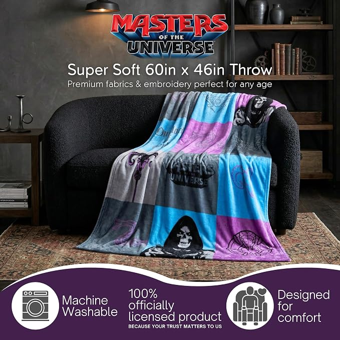 Masters of the Universe Movie Skeletor Throw 60" x 46", Soft Cozy Plush Blanket for Couch, Bed & Travel, Collectible Gift (Officially Licensed Product) by Franco