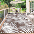 Outdoor Rugs 9'x12' for Patios Clearance Brown Reversible Outdoor Rug, Outdoor Plastic Straw Rug RV Camping Rug Large Outdoor Mat for RV, Patio, Backyard, Deck, Picnic, Beach, Trailer, Camping