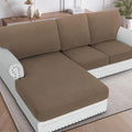 H.VERSAILTEX Sectional Couch Covers 3 Pieces Sofa Seat Cushion Covers L Shape Separate Cushion Couch Chaise Cover for Both Left/Right Sectional Couch (Seat Only: 1 Chaise + 2 Sofa, Macchiato)