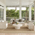 Nuloom Asha Light Brown/Ivory, 8' x 10', Casual, Striped Border, Soft and Cozy, High Traffic, Easy Clean, Durable Area Rug for Indoor/Outdoor Patio, Deck, Porch, Garden, Courtyard