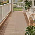Non-Slip Jute Rug for Entryway: 2.5x8 Outdoor Mat - Beige Stripes | Safe Walking for Family All Day and Help with Cutting Slip Falls by 70%
