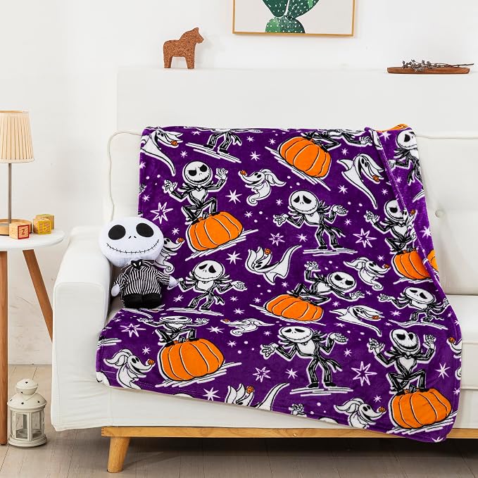Northwest Nightmare Before Christmas Silk Touch with Hugger, Jack Smackdown, 50 x 40 inches