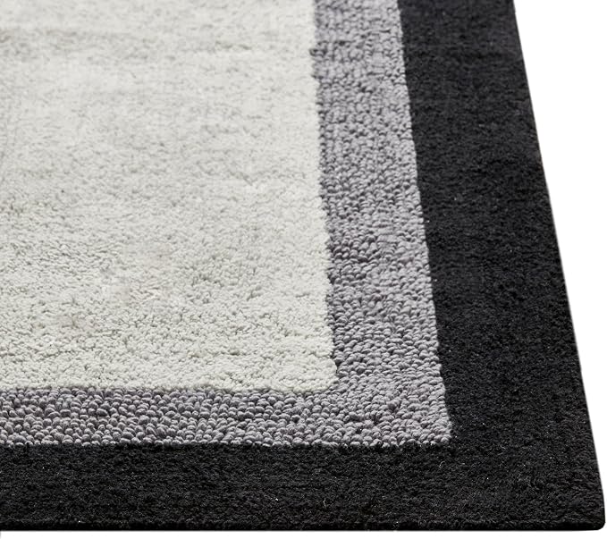 Madison Park Amherst Tufted Bath Rug Cotton Non-Slip, 20 x 30, Black | Quick Dry, Ultra Soft, Pile, Machine Washable, Absorbent, OEKO-TEX Certified