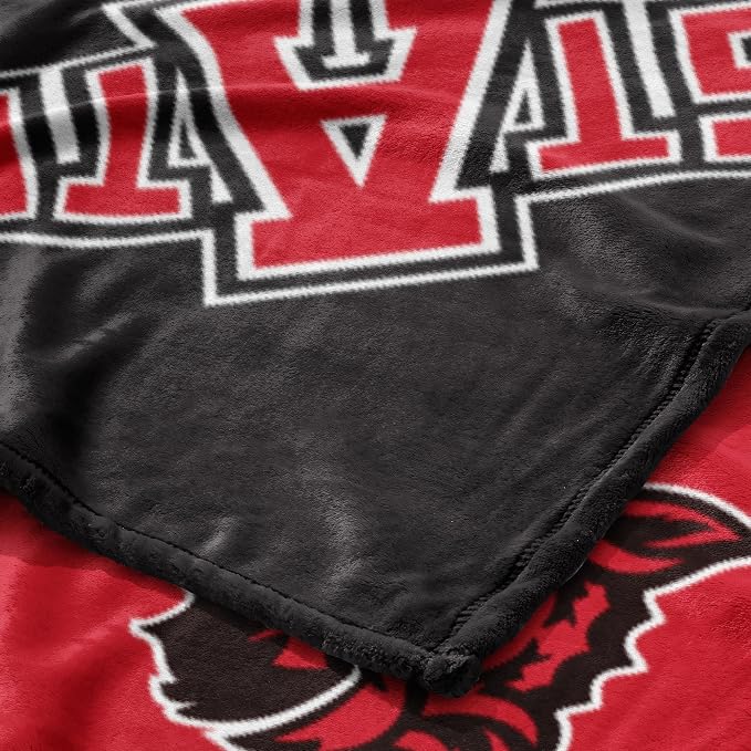 Northwest NCAA Silk Touch Throw Blanket, Ultra Soft Plush Polyester, Lightweight Warm Decorative Fan Gift, 46 x 60 in