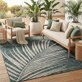ReaLife Rugs Machine Washable Indoor Outdoor - Mat Rug Foldable Printed Thin Lightweight Cushioned Fade Resistant Patio Deck Dock Porch Pool Balcony Camping - Palm - Green Tan 5' x 7'