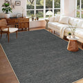 GarveeHome Easy Jute Rugs Neutral 6x9 Washable Living Room Bedroom Rug | Non Slip Stain Resistant Easy Jute Dining Room Throw Carpet Solid Area Rug for Kitchen Bedroom Nursery Home Decor, Grey