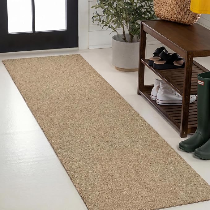 JONATHAN Y Peater Classic Casual Commercial Natural Coir Bleach 2 ft. x 8 ft. Doormat for Entrance, Front Door, Entryway CHG100B-28