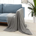 Amazon Basics Cozy Room Décor Throw Blanket, Lightweight, Recycled Polyester, Machine Washable, 50"x 60", Dark Gray and Light Gray Herringbone