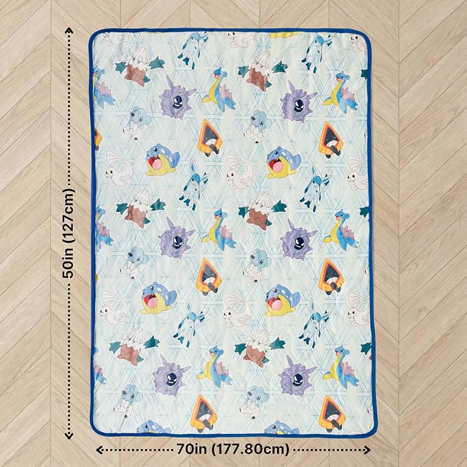 Pokemon Anime Gaming Cooling Throw Blanket for Hot Sleepers, 50 x 70 Inch Lightweight All-Season Throw, Soft Breathable Cooling Fabric for Couch, Bed, (Officially Licensed Product) by Franco Calm