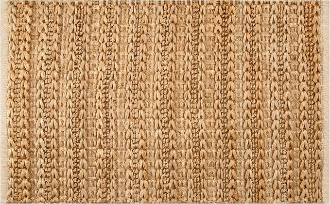 THE BEER VALLEY Jute Patsan Kitchen Rug 2x3 Feet - Natural | Accent Soft Thick Twist Door Mat for Entryway, Easy Clean Outdoor Hand Woven Small Rugs