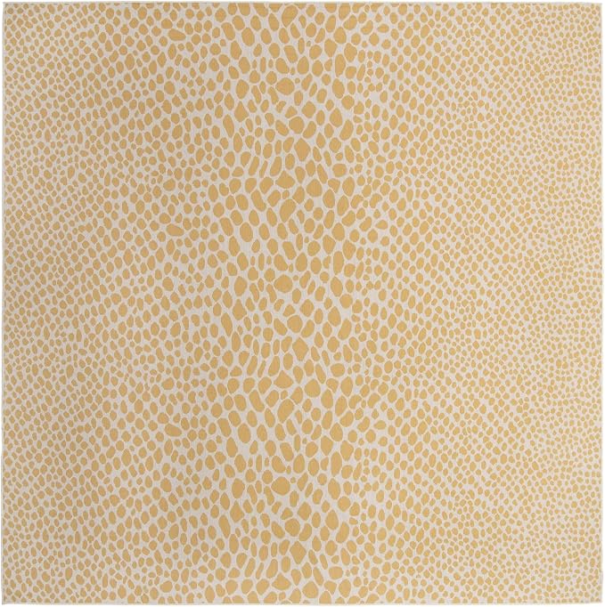 Unique Loom Jill Zarin Outdoor Collection Area Rug - Cape Town (13' Square, Yellow Ivory/ Ivory)