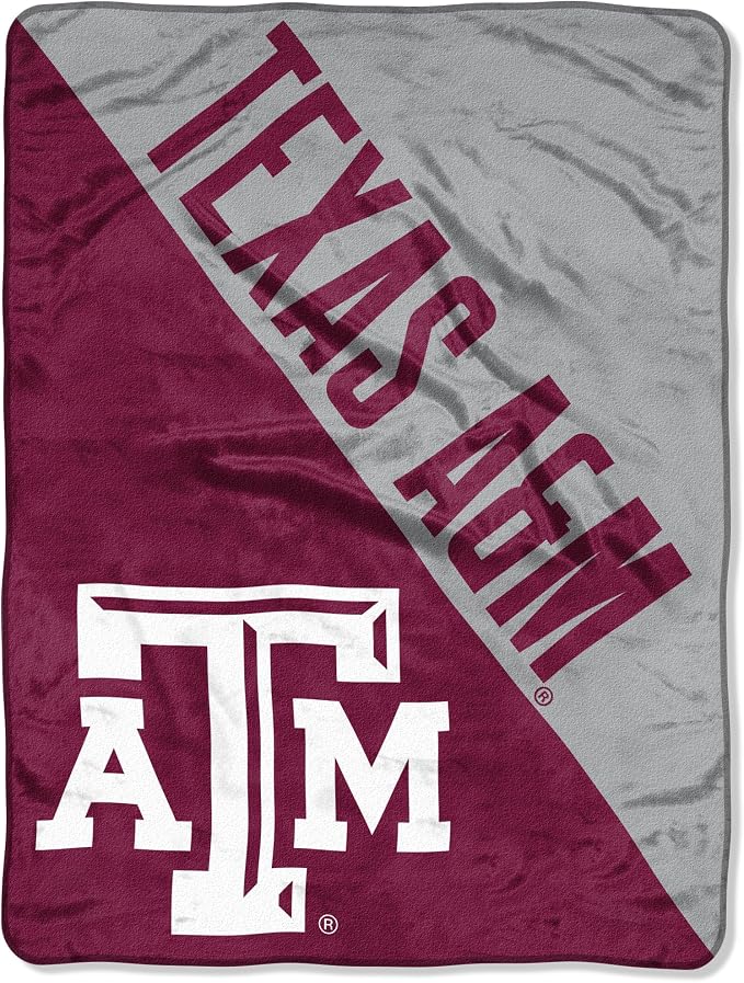 Northwest NCAA Texas A&M Aggies Unisex-Adult Micro Raschel Throw Blanket, 46" x 60", Halftone