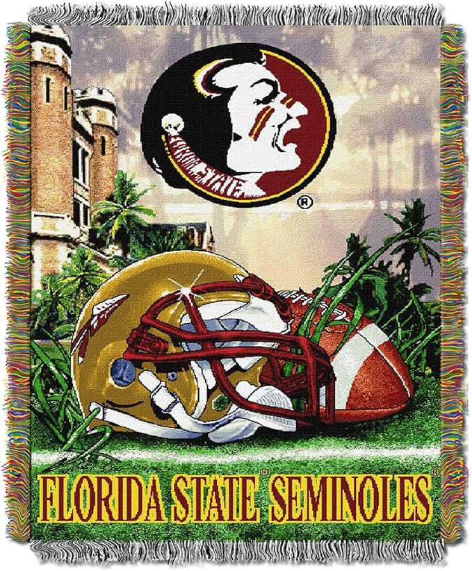 Officially Licensed NCAA "Home Field Advantage" Woven Tapestry Throw Blanket, 48" x 60", Multi Color
