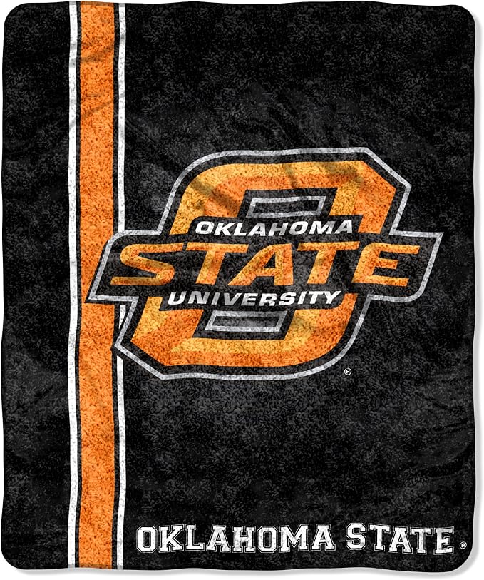 Officially Licensed NCAA Jersey Sherpa on Sherpa Throw Blanket, 50" x 60", Multi Color