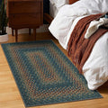 GarveeHome 2x3 Small Area Rug Entryway Easy Jute Door Mat Washable Rugs | Non Slip Stain Resistant Modern Dining Room Throw Carpets Tan Contemporary Area Rugs for Kitchen Bedroom Nursery, Navy/Rust