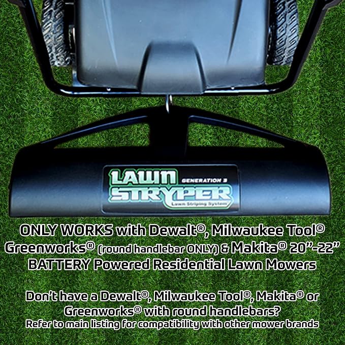 Generation 3-Lawn Striping System/Stripe Your Lawn Like A Ballpark/ONLY Works with ARIENS Razor, Craftsman (Battery ONLY), DEWALT, Echo, GREENWORKS, MAKITA, MKE Tool 21" Lawn Mowers