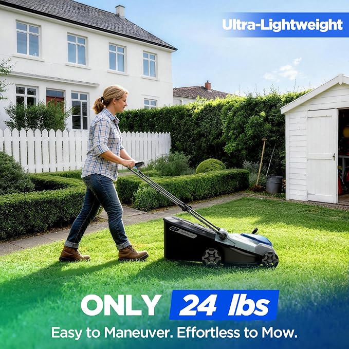 16-Inch 40V Max Brushless Cordless Electric Push Lawn Mower | Includes 40V Max 4.0Ah battery and charger; 148Wh total energy for fewer charging interruptions during routine yard care.