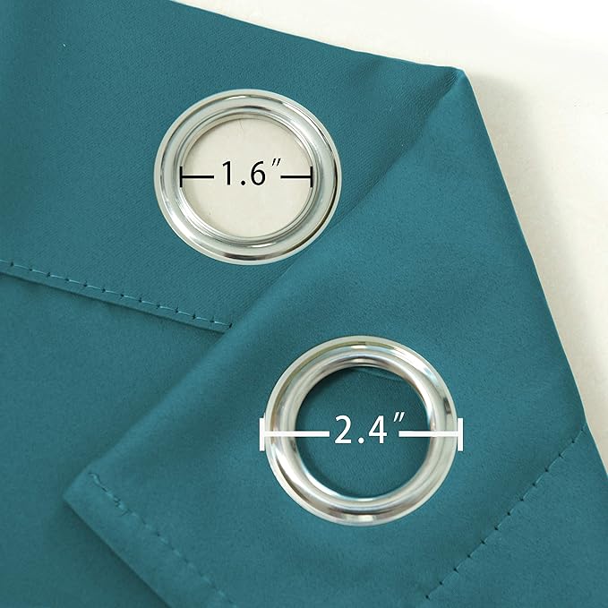 LEMOMO Blackout Curtains 66 x 95 inch/Sea Teal Curtains Set of 2 Panels/Thermal Insulated Room Darkening Bedroom Curtains