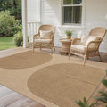 Easy Jute Rug for Pet Homes: 5x7 Outdoor Rug - Geometric Arch Pattern | Washable Design Cuts Your Cleaning Time by 75% and Maintain Shape and Texture after 50 Washes