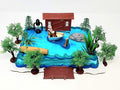 Gone Fishing Fisherman Themed Birthday Cake Topper Set Featuring Camping Angler in Boat with Decorative Themed Accessories