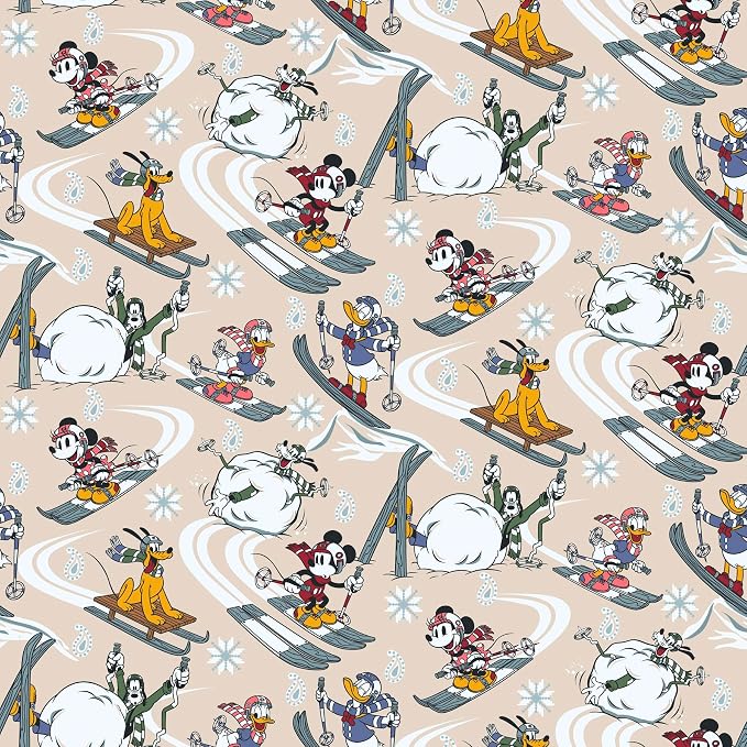 Vera Bradley Women's Disney Fleece Plush Throw Blanket, Downhill Skiing Mickey and Friends, One Size