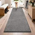 PURRUGS Dirt Trapping Door Mat 31.5" x 70", Non-Slip Machine Washable Entryway Rug, Dog Doormat, Indoor Front Door Mat, Super Absorbent Entry Rug for Muddy Shoes & Paws, Light Grey-Dark Grey