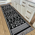 IOHOUZE Kitchen Hallway Runner Rug -2'x6' Boho Black White Entryway Runner Rugs for Halloween Decor/Fall Decor, Woven Indoor Outdoor Carpet Rugs, Washable Rag Rug for Bedroom/Bathroom/Laundry Room