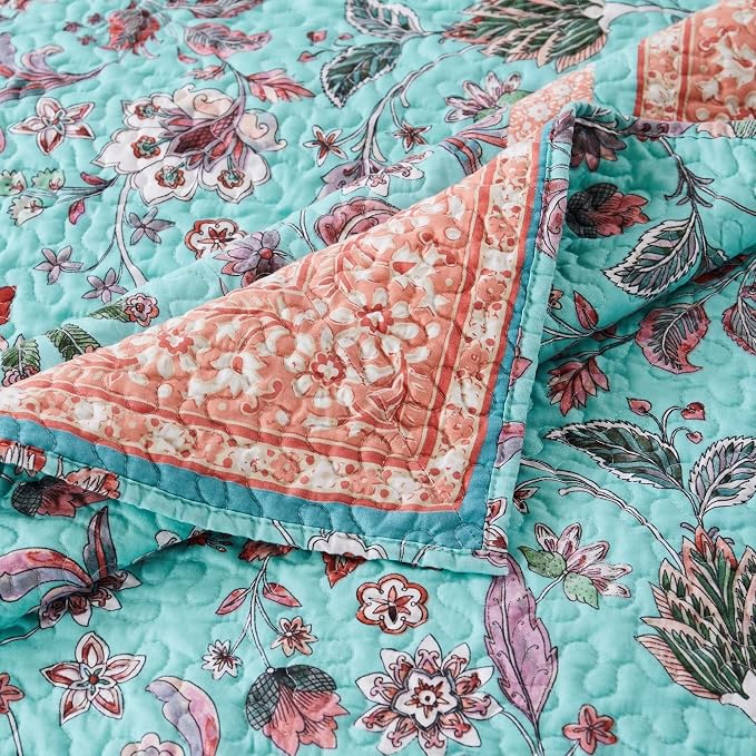 Greenland Home Barefoot Bungalow Audrey Throw Blanket, 50 x 60-inch, Turquoise