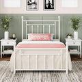 Allewie 14'' Twin Size Metal Platform Bed Frame, Vintage Headboard, White | 45'' Tall Victorian Headboard/Footboard/Mattress Foundation/Under Bed Storage/No Box Spring Needed/Easy Assembly/Noise Free