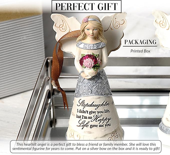Pavilion Gift Company - Stepdaughter - 4.5" Angel Figurine Ornament Religious God Jesus Christian Christ Stepchildren Stepkids Gift Present from Stepdad Stepmom