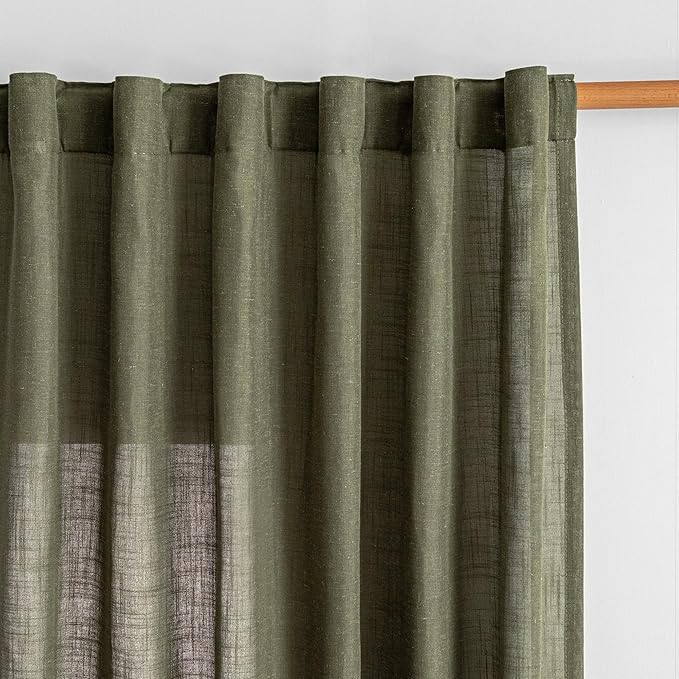 MYSKY HOME 72 Inches Long Semi Sheer Curtains Light Filtering Window Drapes by MYSKYHOME