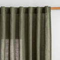 MYSKY HOME 72 Inches Long Semi Sheer Curtains Light Filtering Window Drapes Door Curtains for Closet Doorways, Short Curtain Panels Elegant Look for Classroom/Guestroom, 50" x 72", Olive Green, 2 Pcs