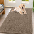 Smiry Dog Door Mat for Muddy Paws 54x32, Absorbent Dirt Trapper, Non-Slip Washable Chenille Entryway Rug for Inside Floor, Camel, Classic Solid