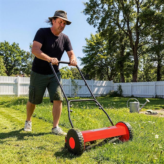 GAOMON Manual Reel Lawn Mower 16-Inch 5-Blade – Adjustable Cutting Height