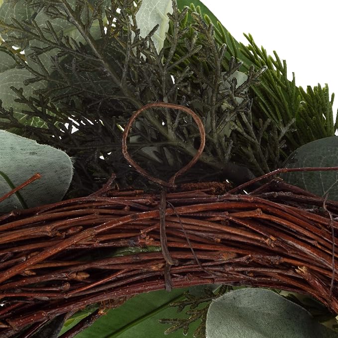 Eucalyptus Wreath - 20-Inch Artificial Spring, Summer, or Fall Wreath for Home Decor - Wreaths for Indoors or Covered Patio Use Only by Pure Garden