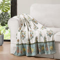 Jessica Simpson Plush 50"X70" Throw Blanket - Serenity Floral - Luxurious Plush Blanket for Ultimate Comfort and Cozy Warmth