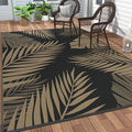 GENIMO Outdoor Rug, Waterproof Plastic Rugs 9'x18' for Camping Black Brown | Outside Larger Leaf Carpet Mat for Patio Decor, RV, Porch, Camper, Deck, Picnic, Beach, Backyard, Reversible, Foldable