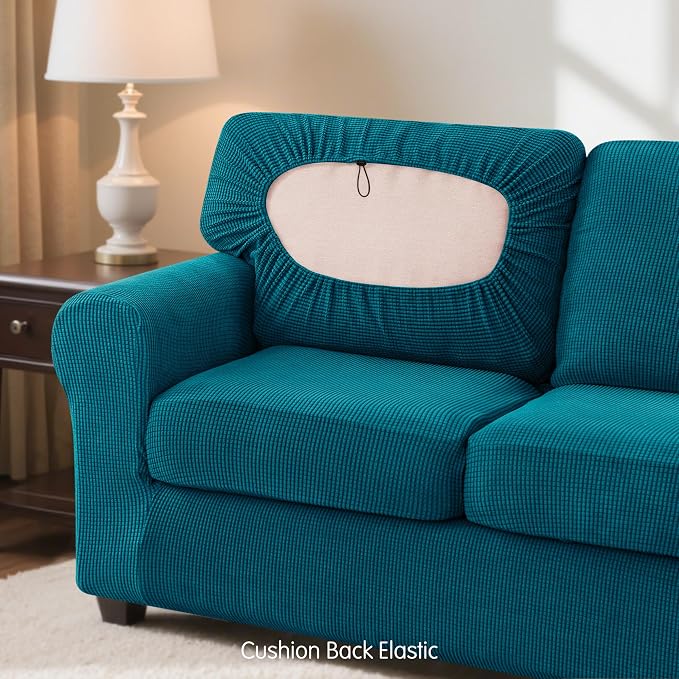 SUBRTEX 5 Pieces Stretch Sofa Slipcover Sets Couch Cover Sets Backrest Cushion Covers Furniture Protector Collection Set for Oversize Sofa Loveseat Chair Slip Covers(Medium, Teal)
