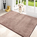 PURRUGS Dirt Trapping Door Mat 31.5" x 47", Non-Slip Machine Washable Entryway Rug, Dog Doormat, Indoor Front Door Mat, Super Absorbent Entry Rug for Muddy Shoes & Paws, Brown-Light Cream