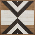 Kate and Laurel Baralt Shiplap Wood Plank Art, Black, White and Rustic Brown