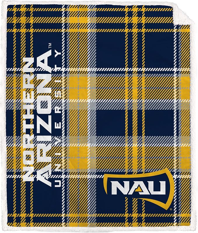 NCAA Northern Arizona Lumberjacks Playmaker Plaid Ultra Cozy Sherpa Throw