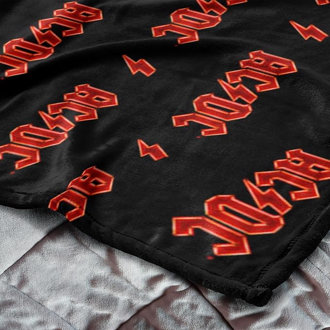 Northwest AC/DC Neon Throw Blanket, Oversized Rock and Roll Silk Touch Throw 50x70, Ultra-Soft Lightweight Fleece, Rock Band Music Decor