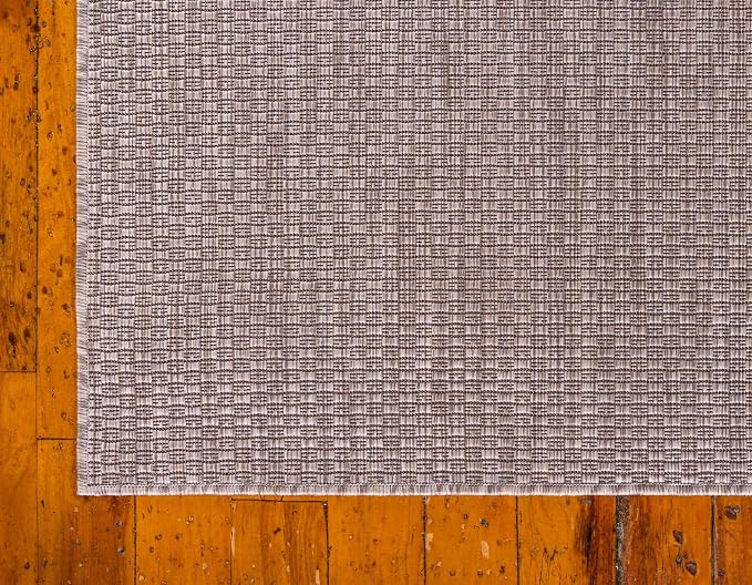 Unique Loom Collection Casual Transitional Solid Heathered Indoor/Outdoor Flatweave Area Rug (4' 1" x 6' 1" Rectangle, Beige/Ivory)