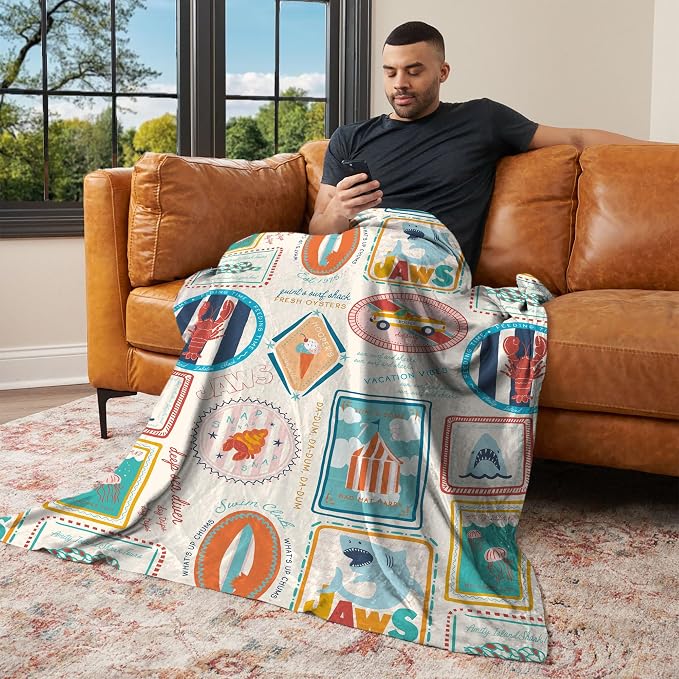 Northwest Jaws Post Stamps Silk Touch Throw Blanket 60x80 inches