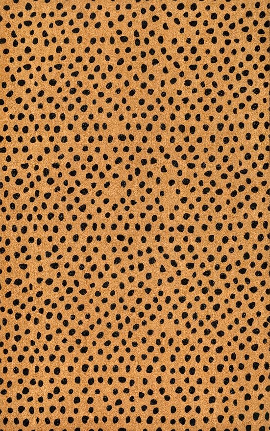 JONATHAN Y Animal-Spot Coir Indoor Outdoor Doormat 5X8 Natural/Black, Daphne Modern Classic for Living Room, Bedroom, Kitchen, Office, Easy-Cleaning, High Traffic, Pet-Friendly, Non-Shedding NRF106A-5