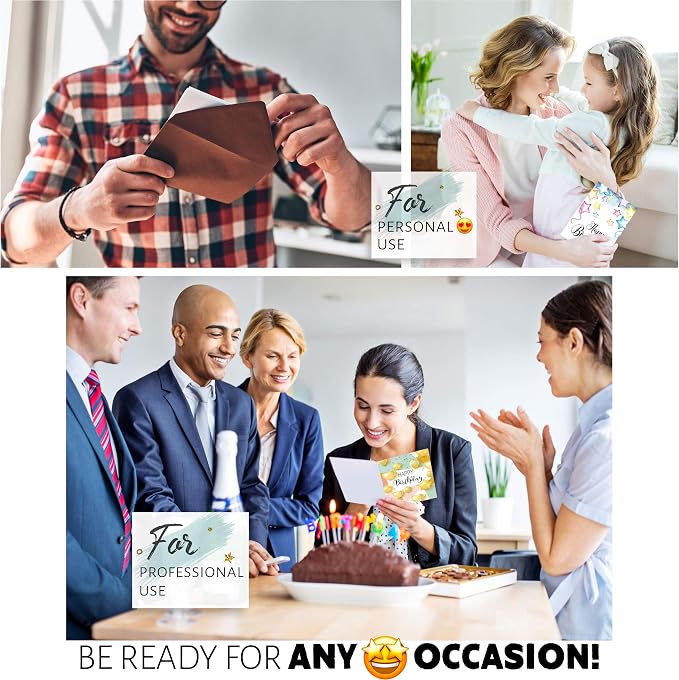 Office Birthday Cards for Employees & Coworkers 5x7 – Happy Birthday Cards Assortment, Bulk Birthday Cards with Envelopes, Professional Greeting Messages Inside, 60-Count Box Variety