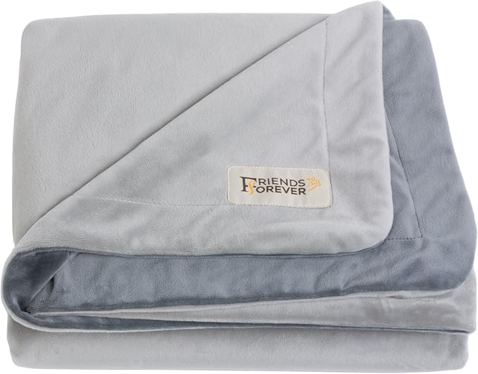Friends Forever Dog Bed Blanket , Pets Blankets for Couch Sofa Protection | Durable Reversible Pet Hair Resistant Blanket for Dogs Cats Bed Kennel Crate Car Seat - Soft Velvet, Warm Fleece (M, 45x35)