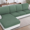 H.VERSAILTEX Sectional Couch Covers 1 Piece Chaise Slipcover L Shape Separate Cushion Couch Cover for Both Left/Right Sectional Couch (Seat Only: 1 Chaises, Loden Frost)