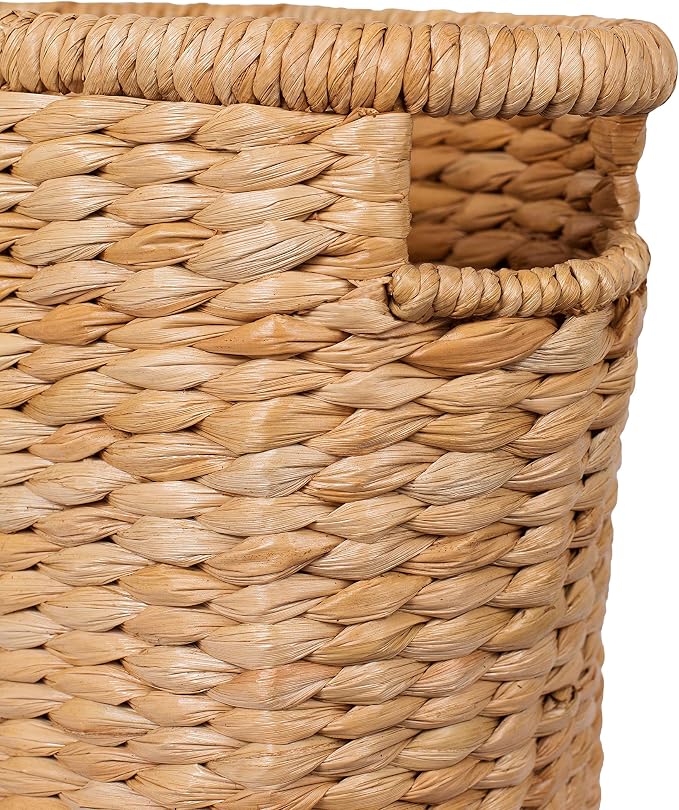 BIRDROCK HOME Sea Grass Storage Basket with Handles - Woven Sea Grass Decorative Rectangle Organizer Bin for Living Room, Bathroom, Home Decor - Suitable for Magazine, Book, Newspaper - Natural
